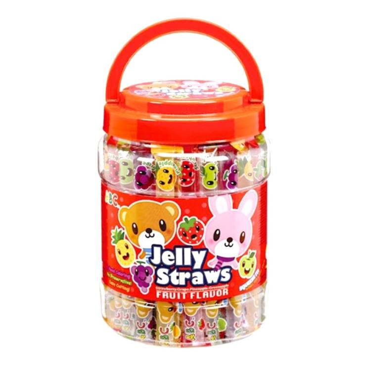 ABC Jelly Straws Fruit Flavor Barrel 800g