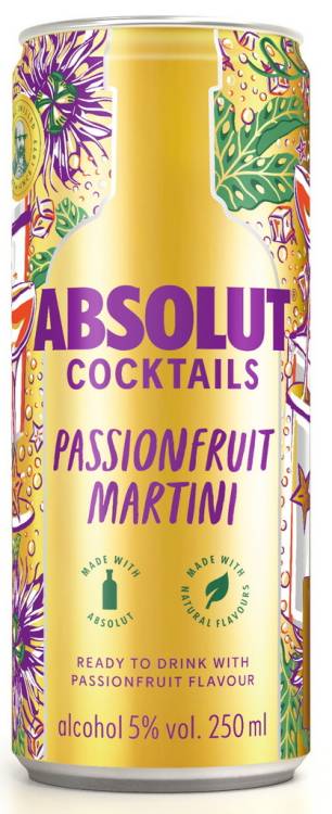 Absolut Cocktail Passionfruit Martini 5% PLECH 0,25l