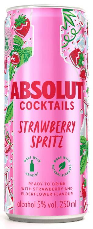Absolut Cocktail Strawberry Spritz 5% PLECH 0,25l
