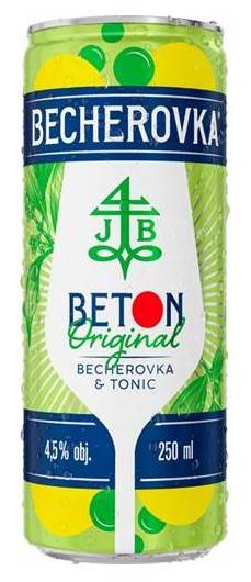 Becherovka Beton Original&Tonic 4,5% Plech 0,25l
