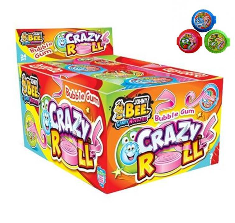 Crazy Roll Bubble Gum 24x16g