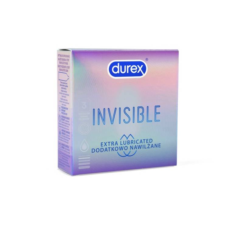 Durex Invisible Extra Lubricated 3ks