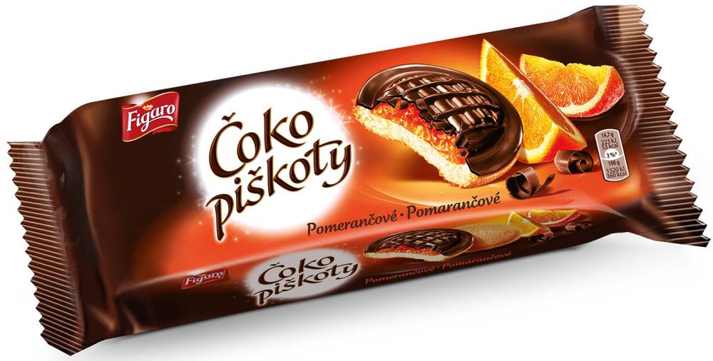 Figaro Čoko Piškoty Pomeranč 147g