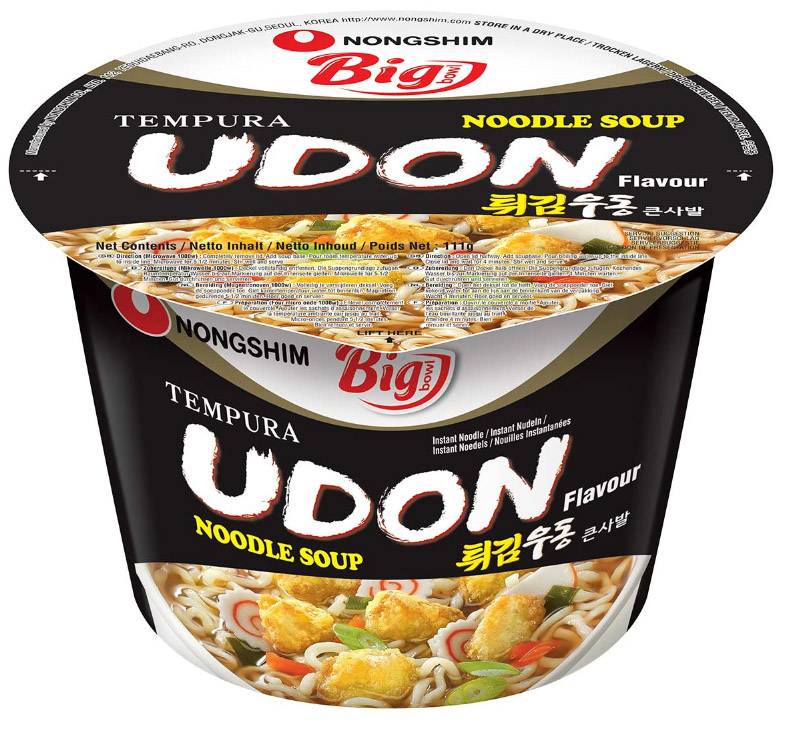 Korejské Nudle Nongshim Bowl Tempura Udon 16x111g