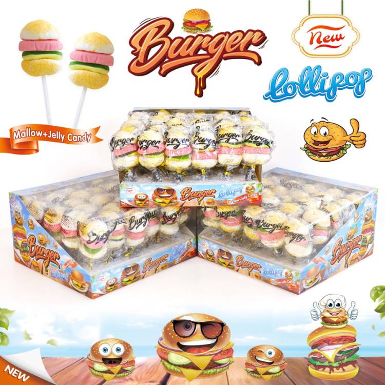 Lízátko Burger Mallow 30x17g