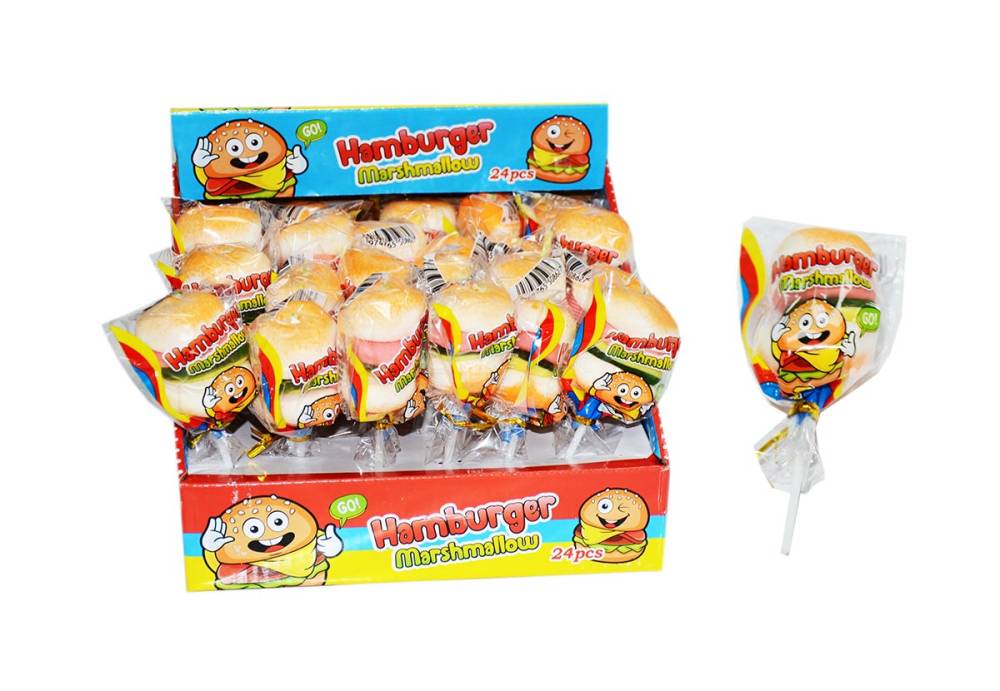 Lízátko Hamburger Marshmallow 24x20g