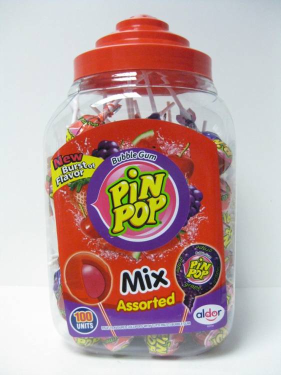 Lízátko Pin Pop Mix Assorted 100x18g