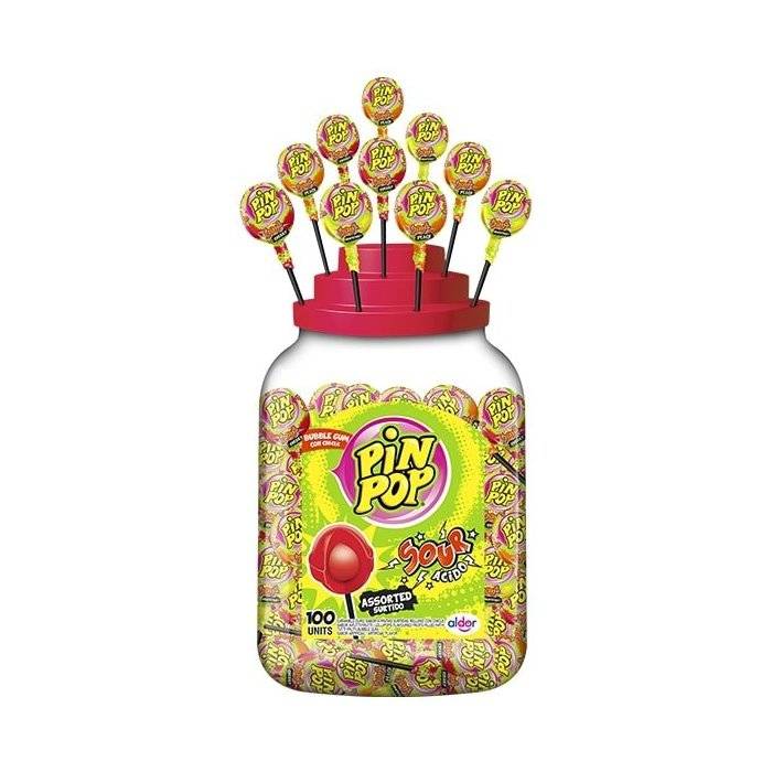 Lízátko Pin Pop Mix Sour Assorted 100x18g