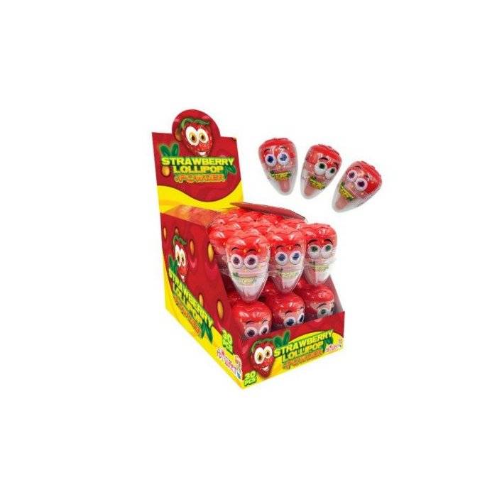 Lízátko Strawberry Lollipop Powder 30x8g