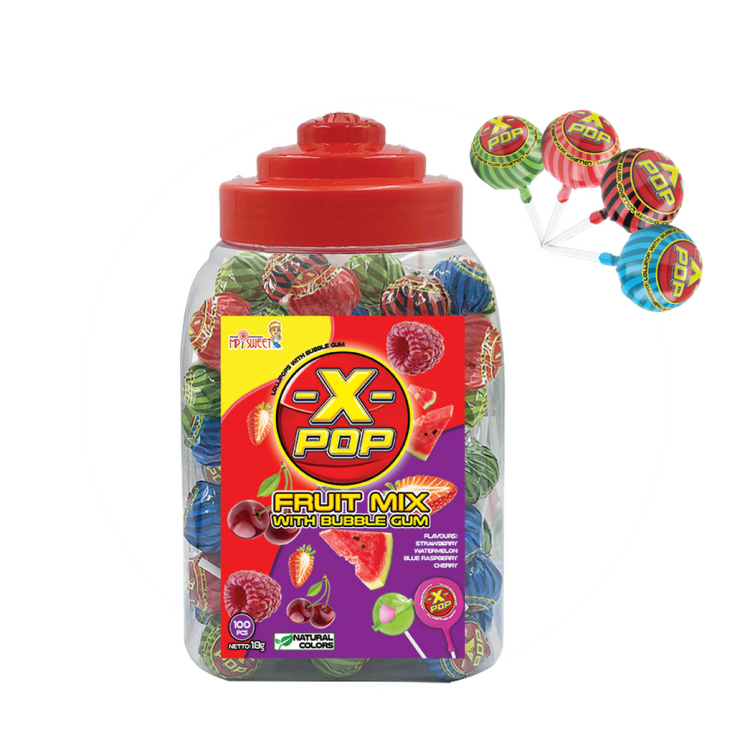 Lízátko X-Pop Fruit Mix 100x18g