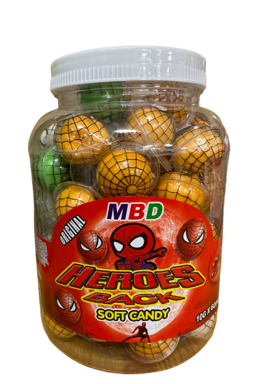 MBD Gummy Bursting Ball Heroes Spiderman 60x10g
