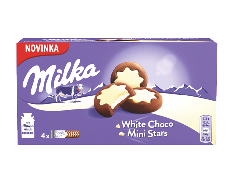 Milka Biscuits White Choco Mini Stars 150g