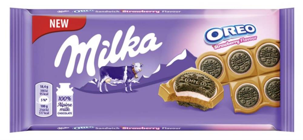 Milka Čokoláda Oreo Sandwich Strawberry 92g