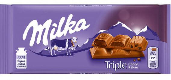 Milka Čokoláda Triple Choco 90g