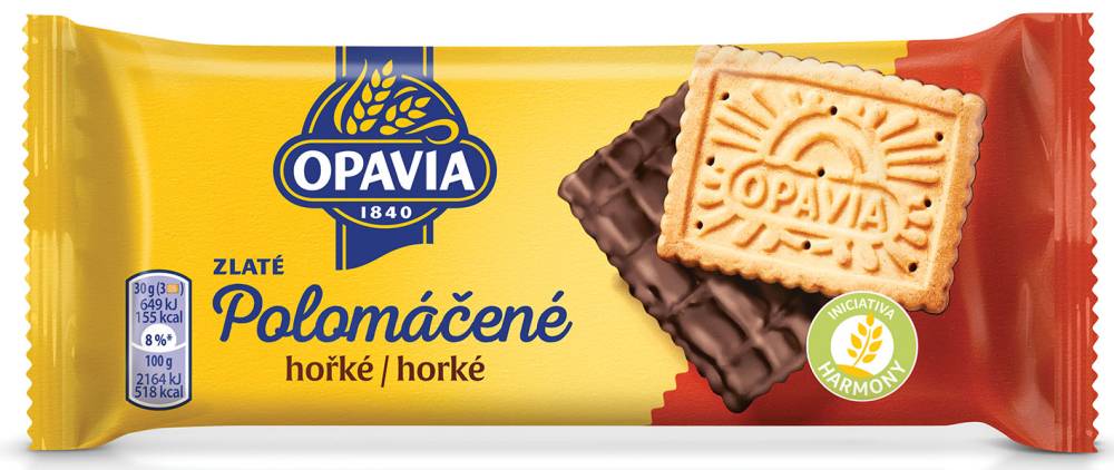 Opavia Zlaté Polomáčené Hořké 100g