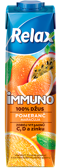 Relax Džus Immuno 100% Pomeranč Maracuja TP 1l