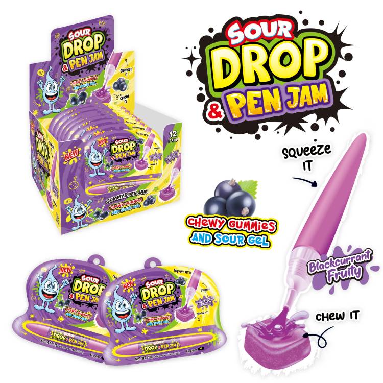 Sour Drop & Pen Jam Blackcurrant 12x55g