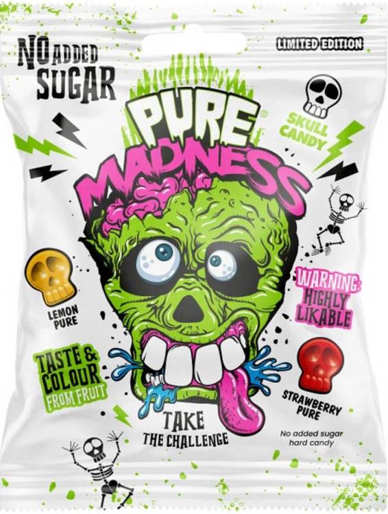Sour Madness Crush Pure Bilé Bonbóny 60g