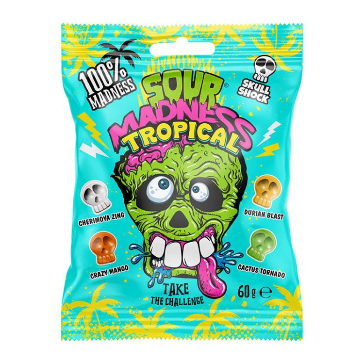 Sour Madness Crush Tropical Bonbóny 60g