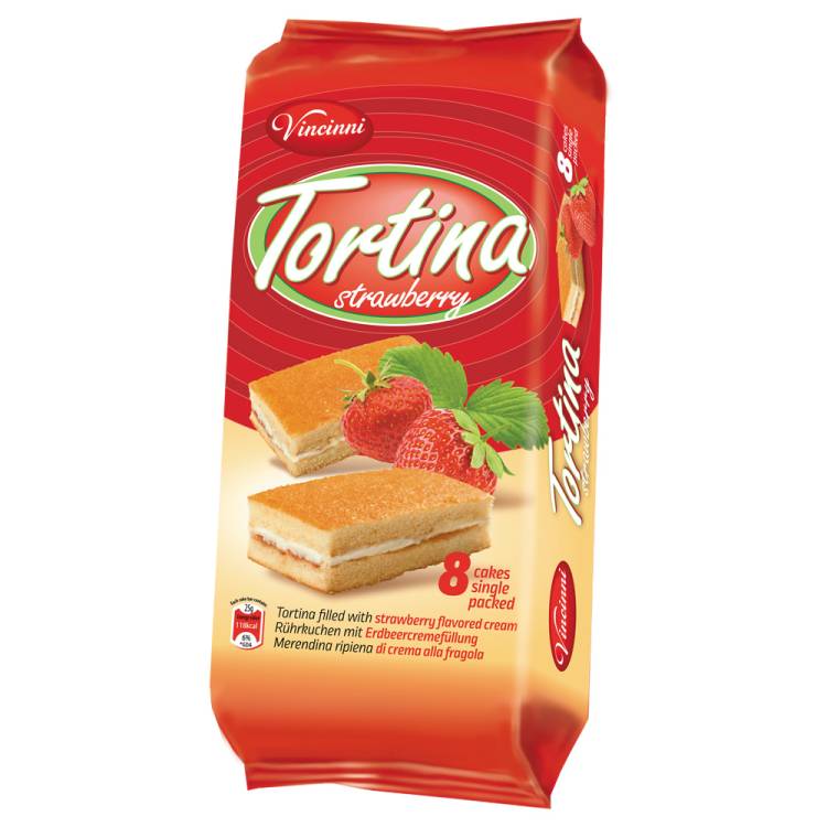 Vincinni Tortina Řez Strawberry 8x25g