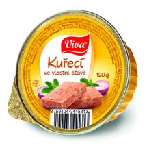 Obrázek k výrobku VIVA Kuřecí Maso Ve Vlastní Šťávě 16x120g